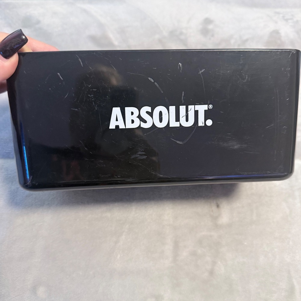 Absolut Vodka Black Plastic Bar Caddy Organizer Napkin Straw Holder‎ Display
